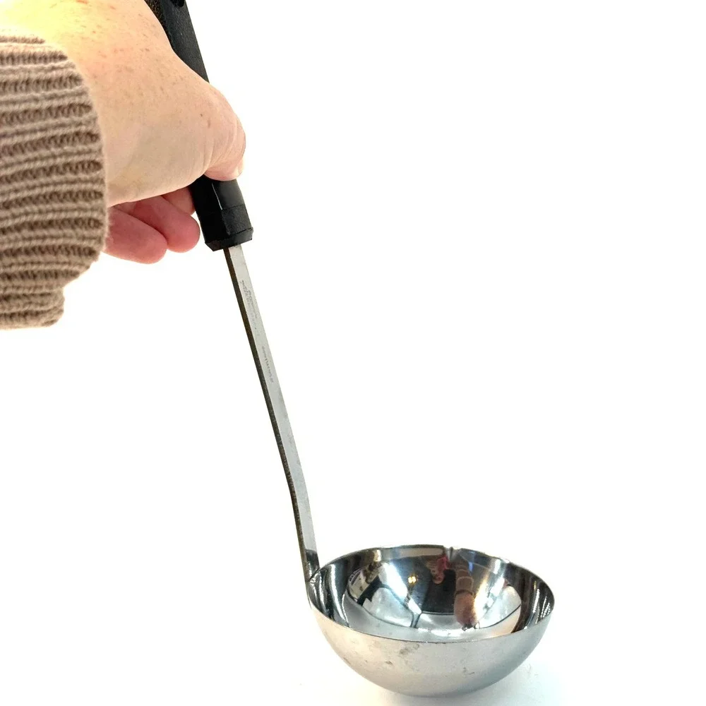 Vintage Ekco BEST RESULTS Stainless Steel Soup Ladle Black Handle Made‎ in USA